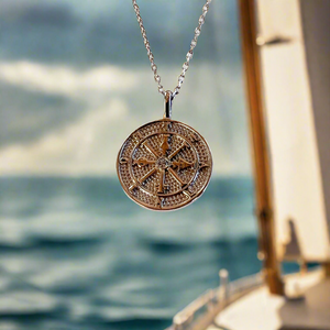 Compass Coin Necklace | Sterling Silver