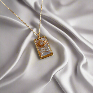 Rectangle Sun Necklace | Gold Vermeil