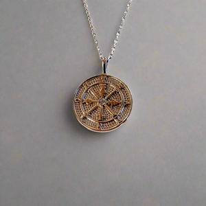 Compass Coin Necklace | Sterling Silver