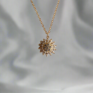 Sunflower Necklace - | Gold Vermeil