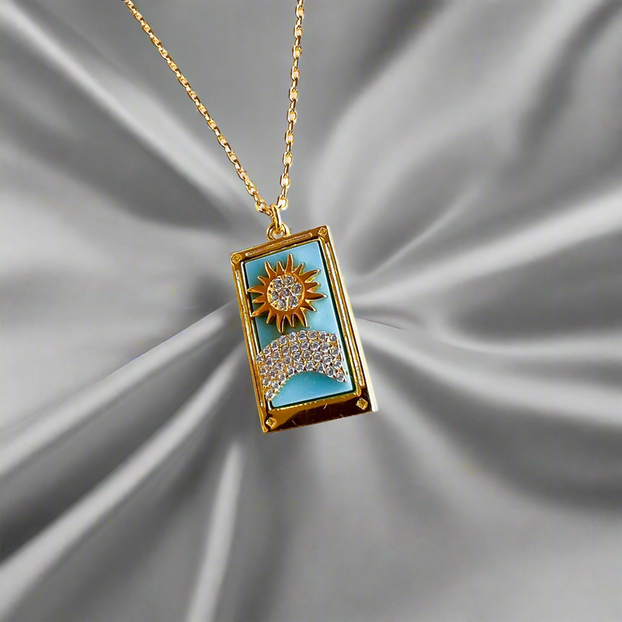 Rectangle Sun Necklace | Gold Vermeil