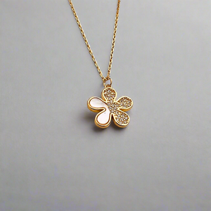 Pearl Flower Necklace | Gold Vermeil