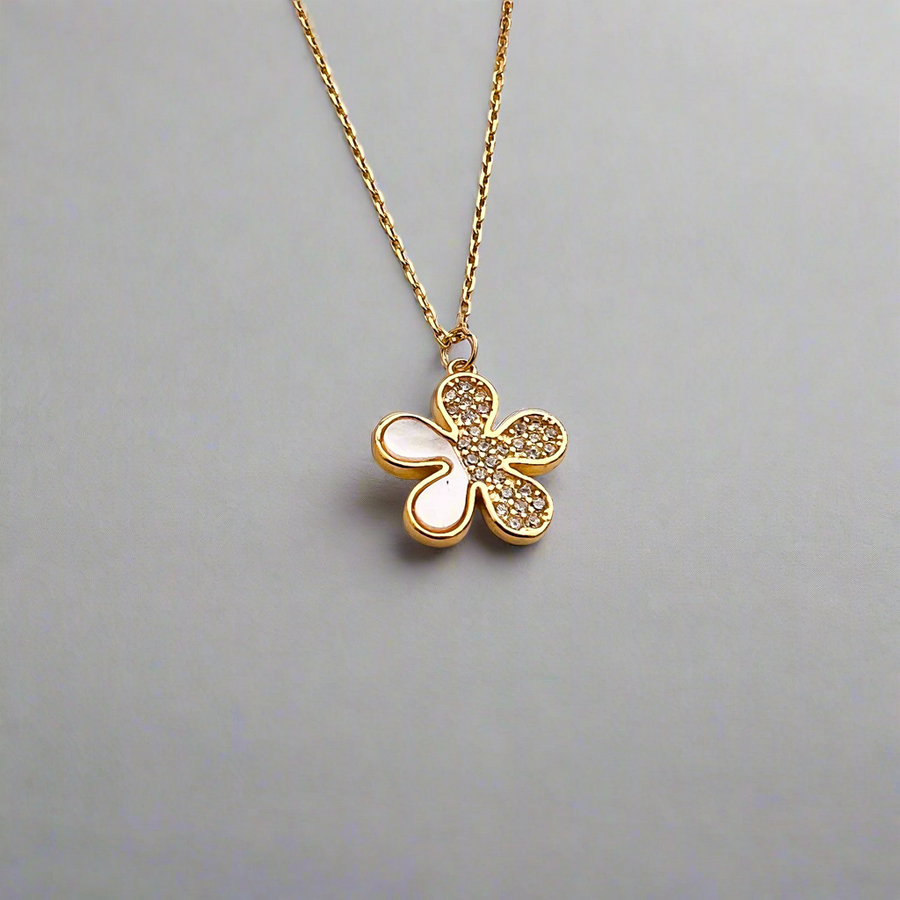 Pearl Flower Necklace | Gold Vermeil