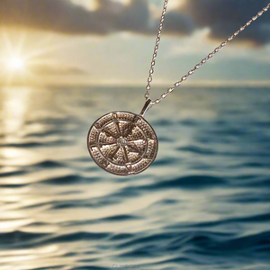 Compass Coin Necklace | Sterling Silver