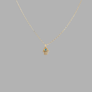 Tiny Hamsa Necklace | Gold Vermeil