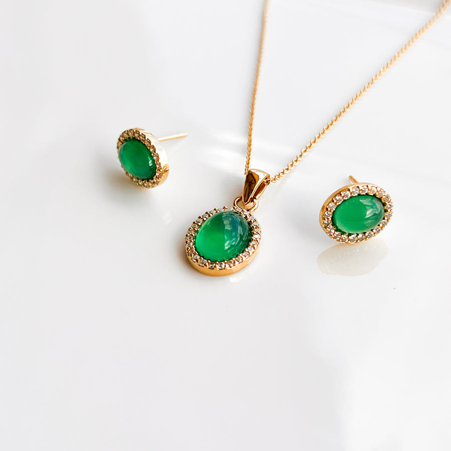 Green Aurora Earrings | Gold Vermeil