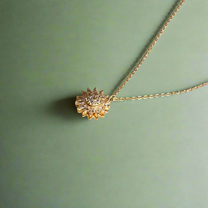 Sunflower Necklace - | Gold Vermeil