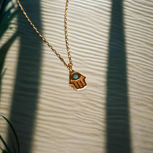 Tiny Hamsa Necklace | Gold Vermeil