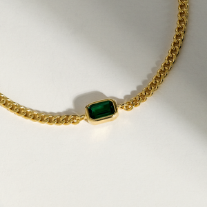 Amelia Bracelet Emerald | Octagonal | Gold Vermeil