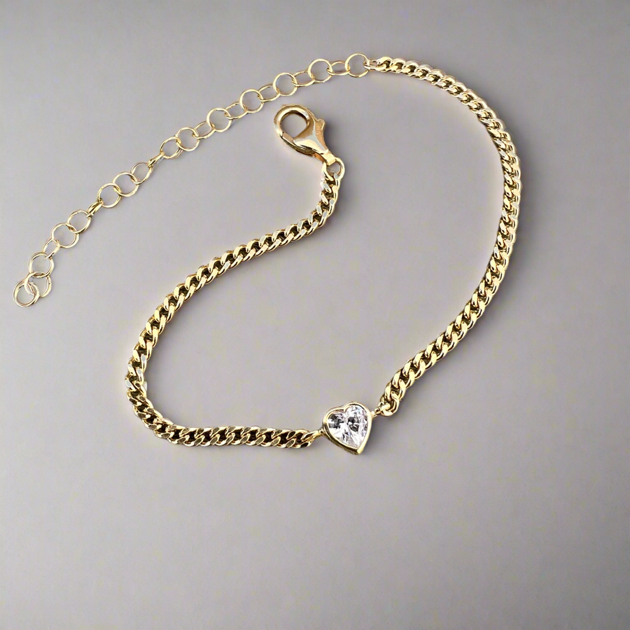 Amelia Bracelet | Heart Shaped | Gold Vermeil