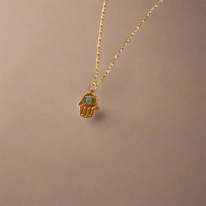 Tiny Hamsa Necklace | Gold Vermeil