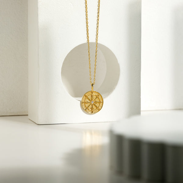 Compass on sale coin necklace