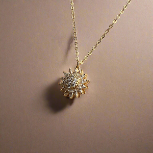 Sunflower Necklace - | Gold Vermeil