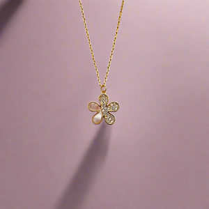 Pearl Flower Necklace | Gold Vermeil