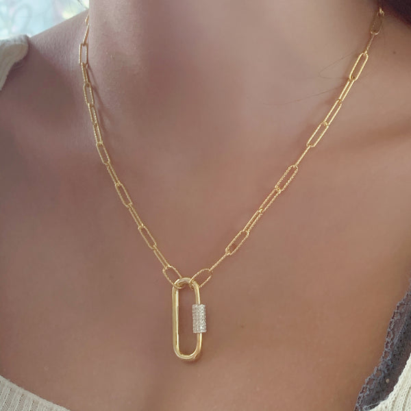 Link Chain Carabiner Lock Necklace - Gold – Balara Jewelry